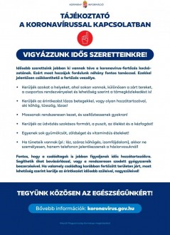 Vigyázzunk az idősekre! Felhívás a társasházakhoz, a lakóközösségekhez idősotthonokhoz